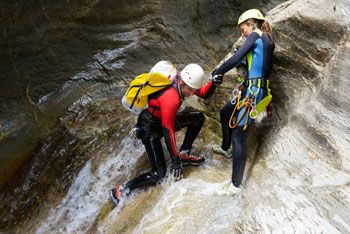 Climbers Canyoning