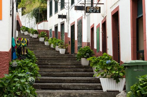 Steep stairs in Sao Vincente, Madeira