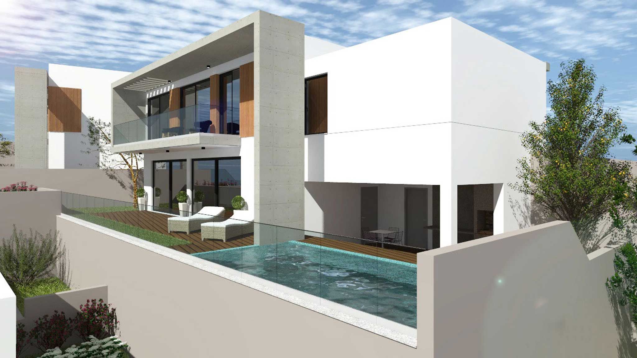 M537 Haus mit Pool Animation